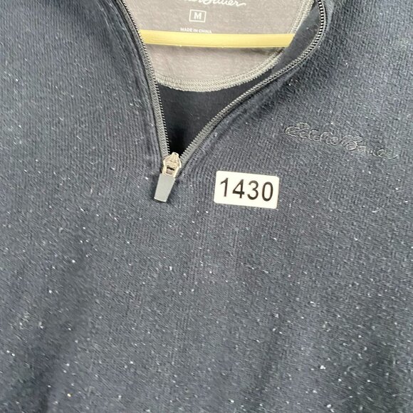 Eddie Bauer Mens Sweatshirt M  Black Fleece Pullover Cotton Polyester Blend - Picture 6 of 7